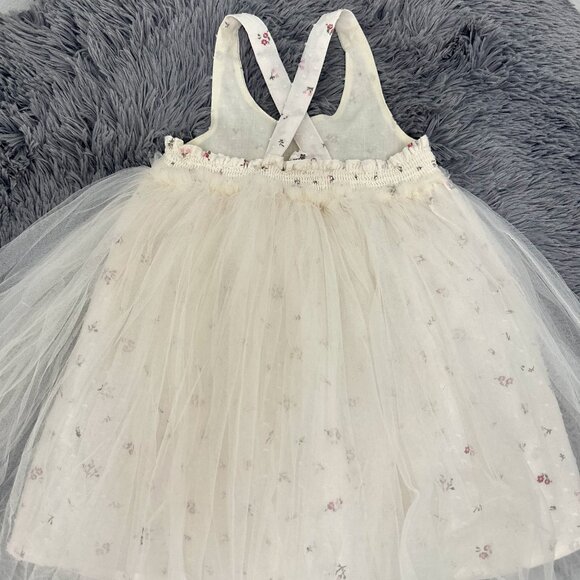 Cotton On Kids Girls Floral Tulle Dress – Cream/White - Picture 5 of 8